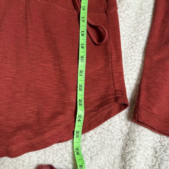 free people | lucky lace up burnt orange long sleeved boho women's top sz S - Picture 6 of 9